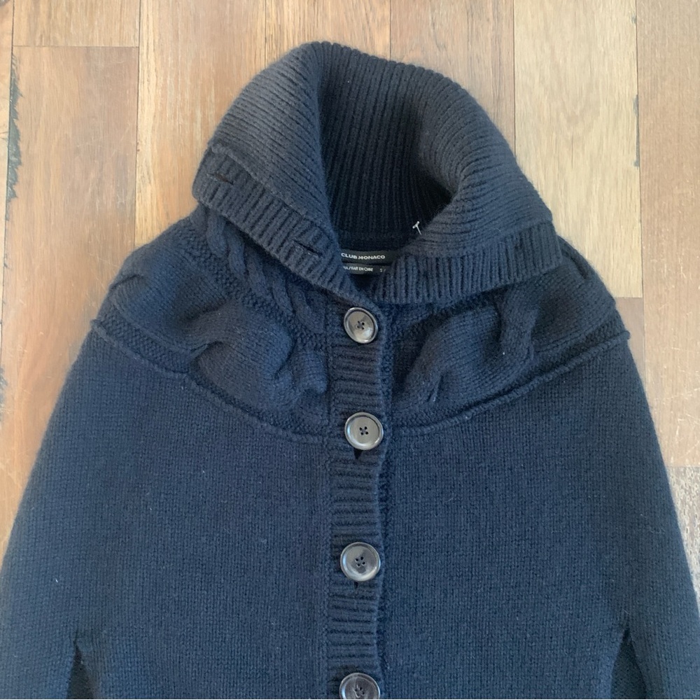 Club Monaco Black Knit Button-Up Vest Size Small - Picture 5 of 11